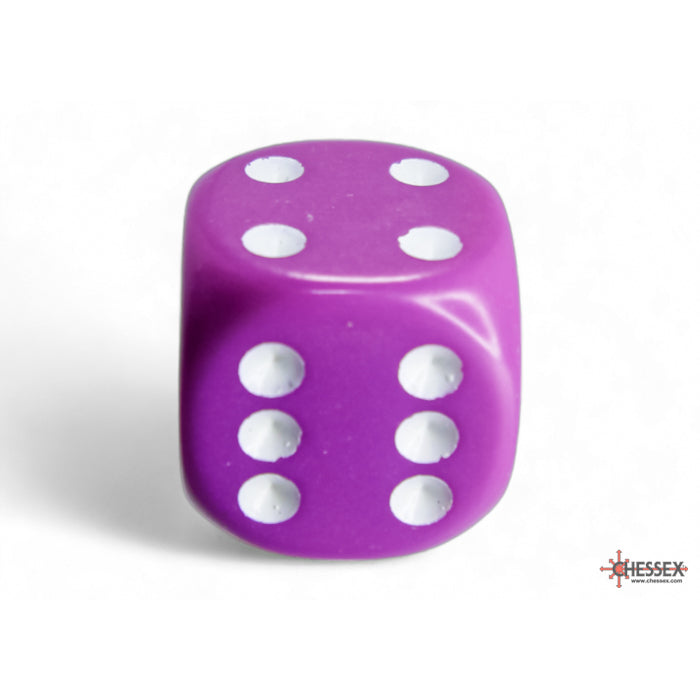 CHX 25627 Opaque Light Purple/white 16mm d6 Dice Block (12 dice)