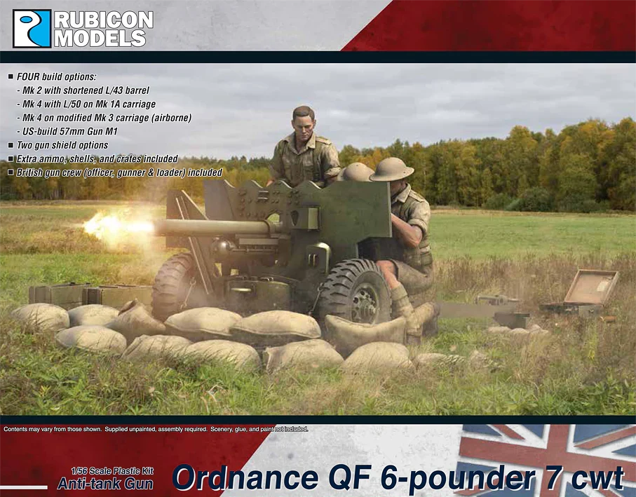 Rubicon Miniatures - Ordnance QF 6-pounder 7 CWT