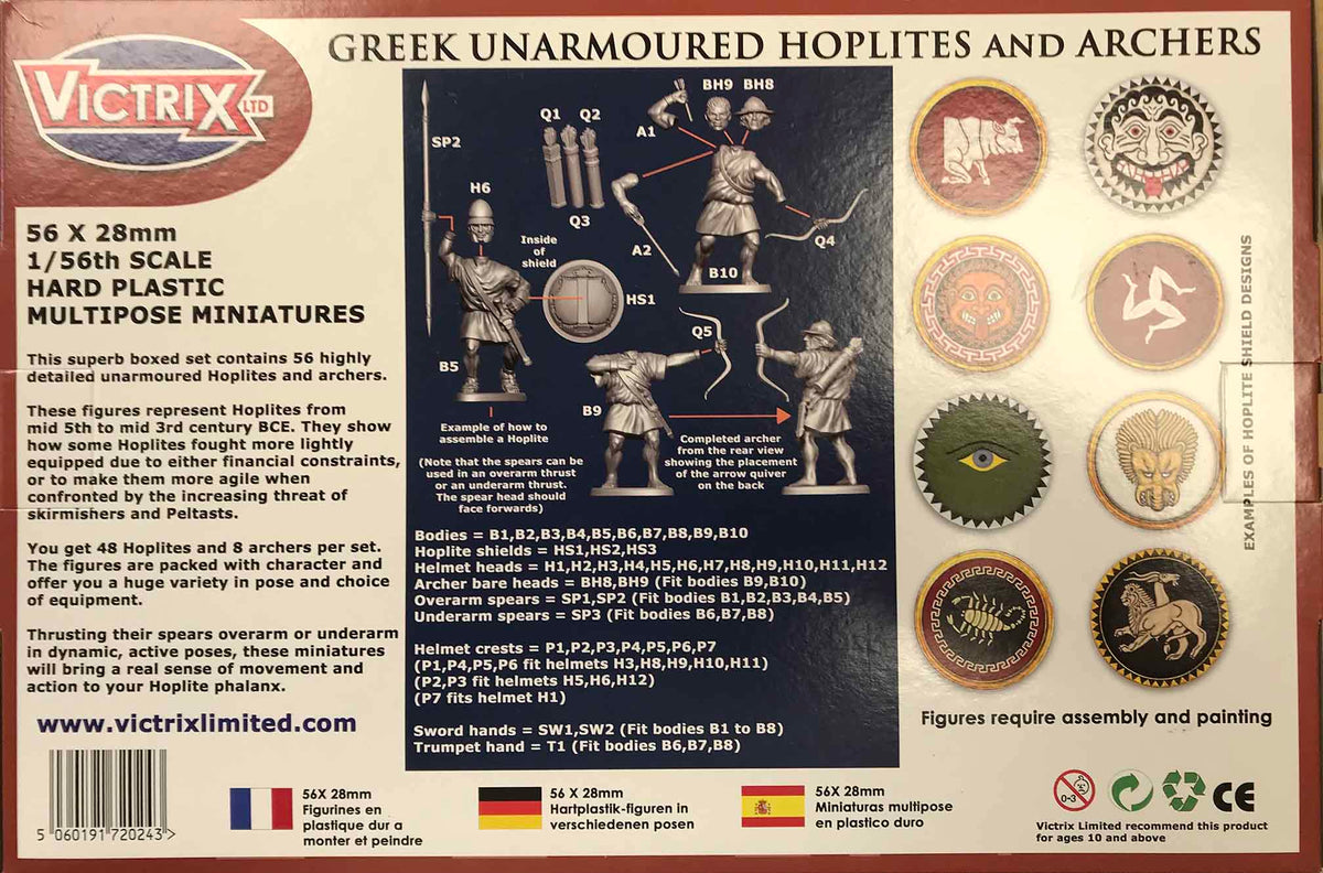 Victrix Miniatures - Greek Unarmoured Hoplites and Archers