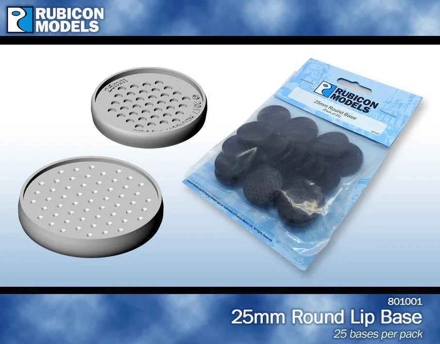 Rubicon Bases - 25mm Round Lip Base (25)