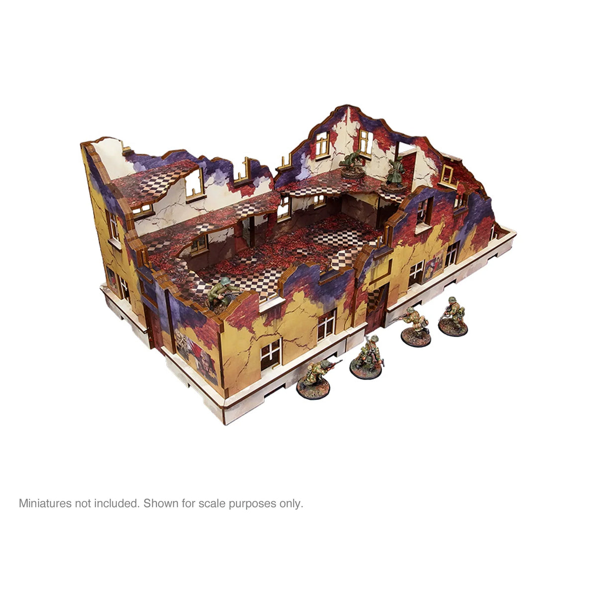 Micro Art Studio - Pre-Painted WW2 Ostfront Stalingrad School Left (With Balcony)