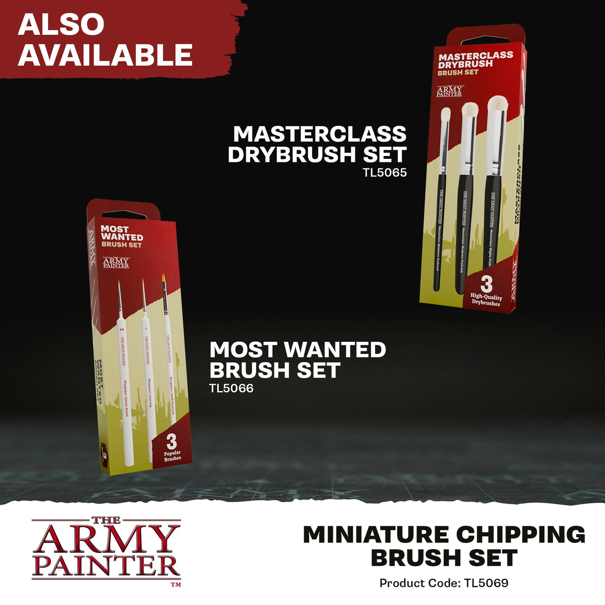 The Army Painter - Miniature Chipping Brush Set