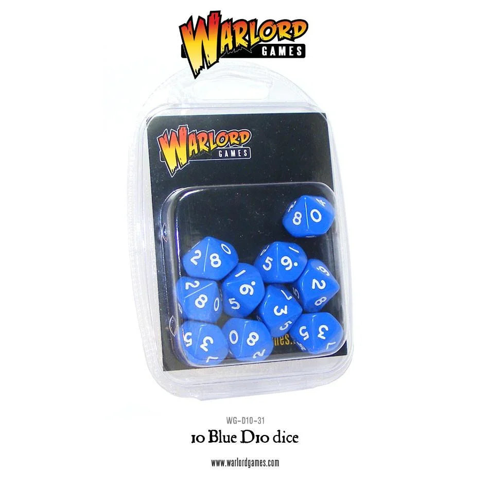 Warlord Games - D10 Dice: 10 Blue D10