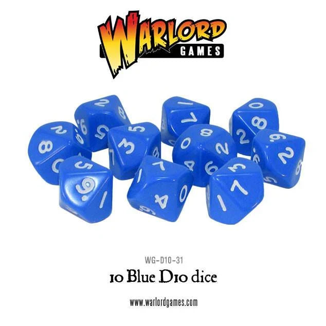 Warlord Games - D10 Dice: 10 Blue D10