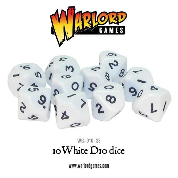 Warlord Games - D10 Dice: 10 White D10