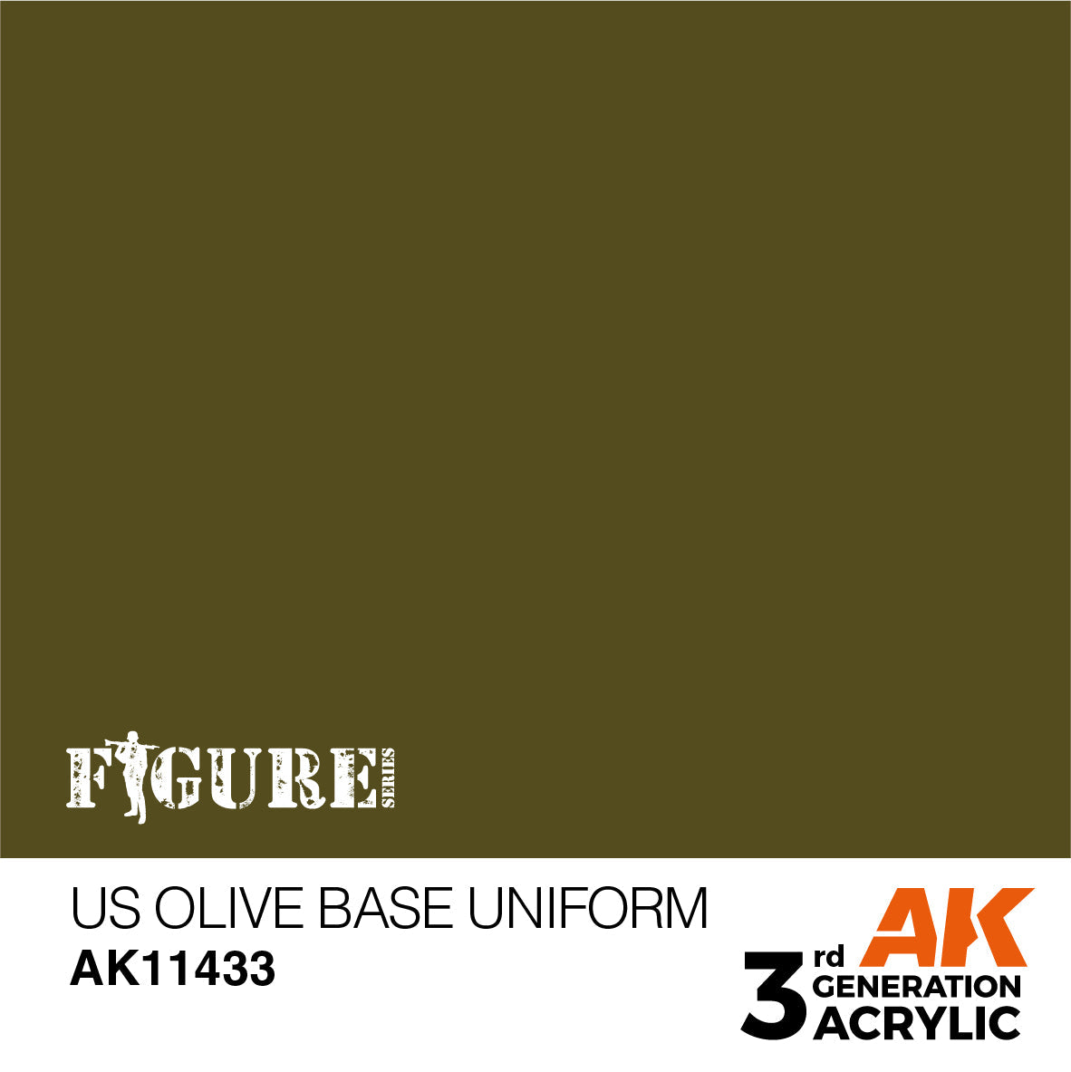 AK Interactive - 3 Gen Figures Acrylics - US Olive Base Uniform 17ml