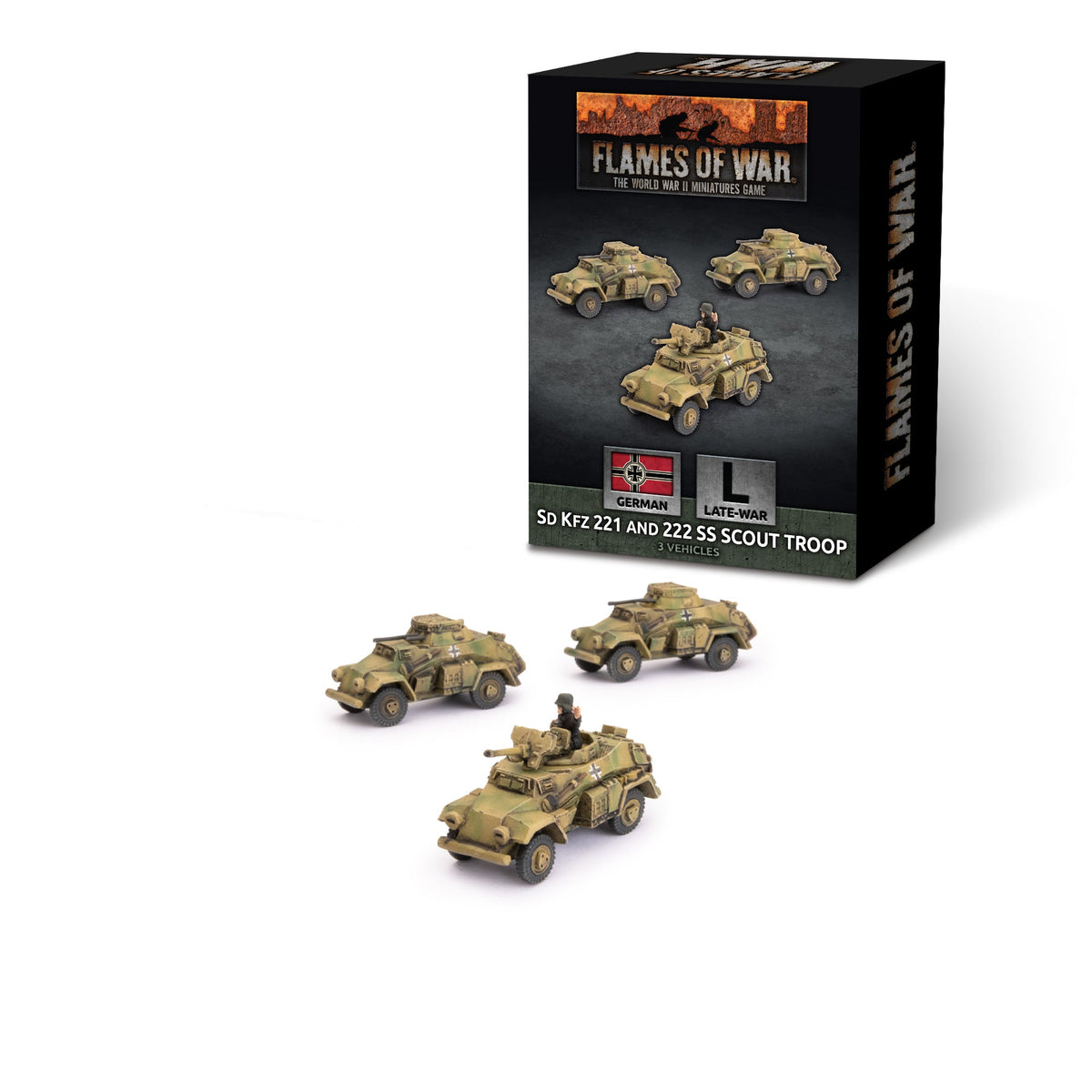 Flames Of War - German: Sd Kfz 221 and 222 SS Scout Troop