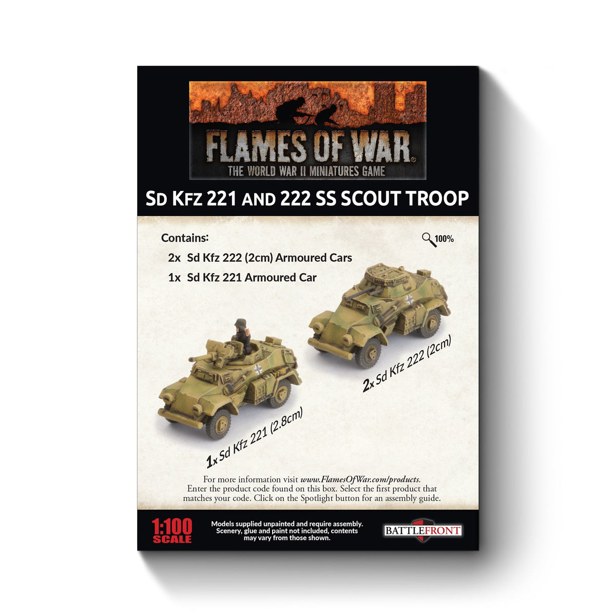 Flames Of War - German: Sd Kfz 221 and 222 SS Scout Troop