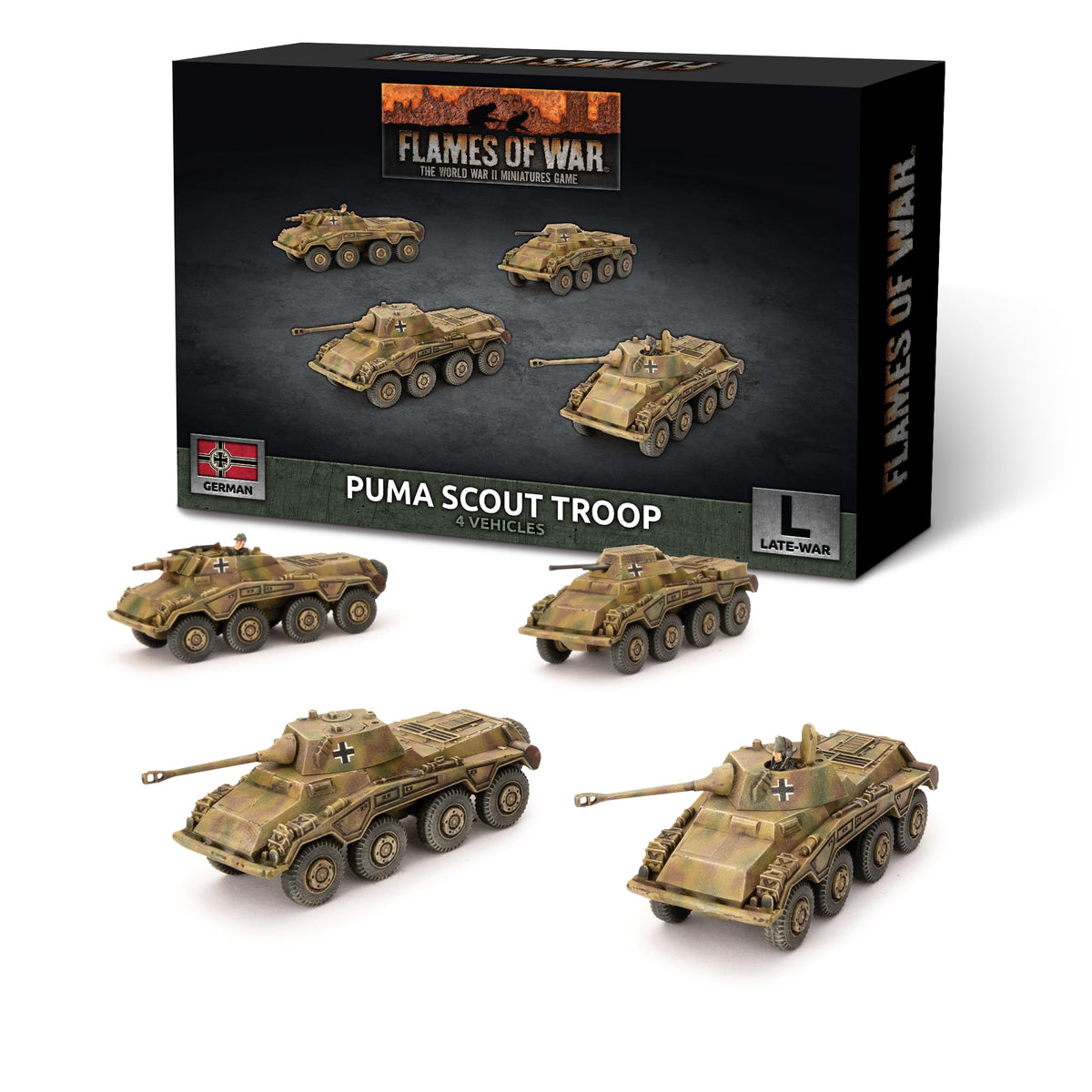 Flames Of War - German: Puma Scout Troop