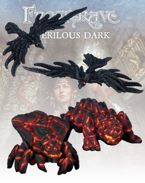 Frostgrave - Magmites & Hell Crows (2 Magmites, 2 Hell Crows)