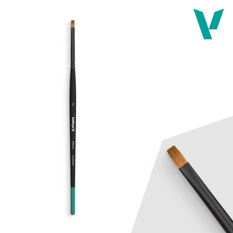 Vallejo - Hobby Brushes: Effects Flat Rectangular Synthetic Brush No. 2