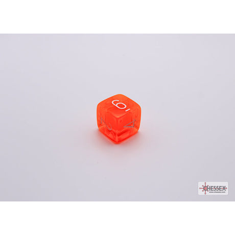 CHX 30060 Translucent Neon Orange/white Polyhedral 7-Dice Set (with bonus die)