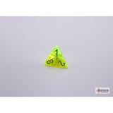 CHX 30061 Translucent Neon Yellow/white Polyhedral 7-Dice Set (with bonus die)