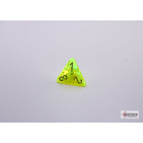 CHX 30061 Translucent Neon Yellow/white Polyhedral 7-Dice Set (with bonus die)