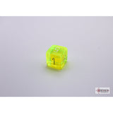 CHX 30061 Translucent Neon Yellow/white Polyhedral 7-Dice Set (with bonus die)