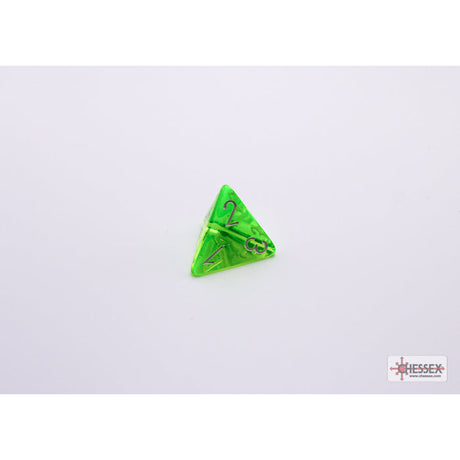 CHX 30062 Translucent Rad Green/white Polyhedral 7-Dice Set (with bonus die)