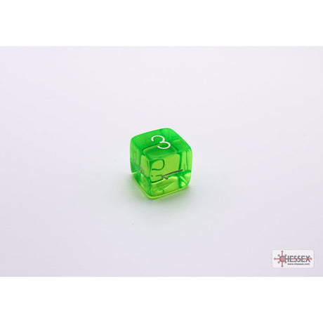 CHX 30062 Translucent Rad Green/white Polyhedral 7-Dice Set (with bonus die)