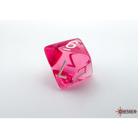 CHX 23084 Translucent Pink/white Polyhedral 7-Dice Set