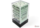 CHX 25665 Opaque 16mm d6 Pastel Green/black Dice Block (12 dice)