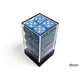 CHX 25616 Opaque Light Blue/white 16mm d6 Dice Block (12 dice)