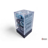 CHX 26646 Gemini Black-Shell/white 16mm d6 Dice Block (12 dice)