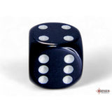 CHX 25608 Opaque Black/white 16mm d6 Dice Block (12 dice)