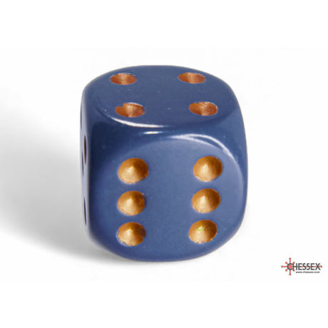 CHX 25620 Opaque Dark Grey/copper 16mm d6 Dice Block (12 dice)