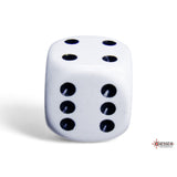 CHX 25601 Opaque White/black 16mm d6 Dice Block (12 dice)