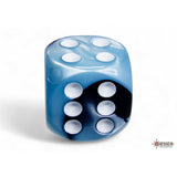CHX 26646 Gemini Black-Shell/white 16mm d6 Dice Block (12 dice)