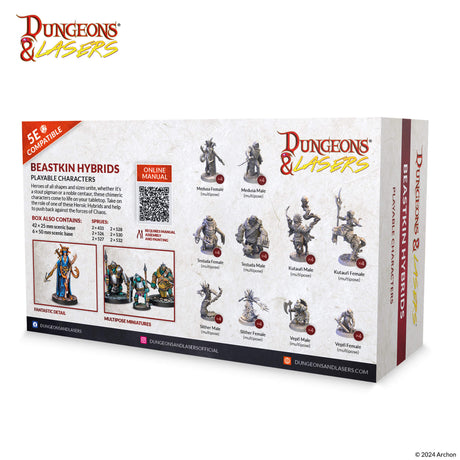 Dungeons & Lasers: Miniatures - Beastkin Hybrids: Playable Characters