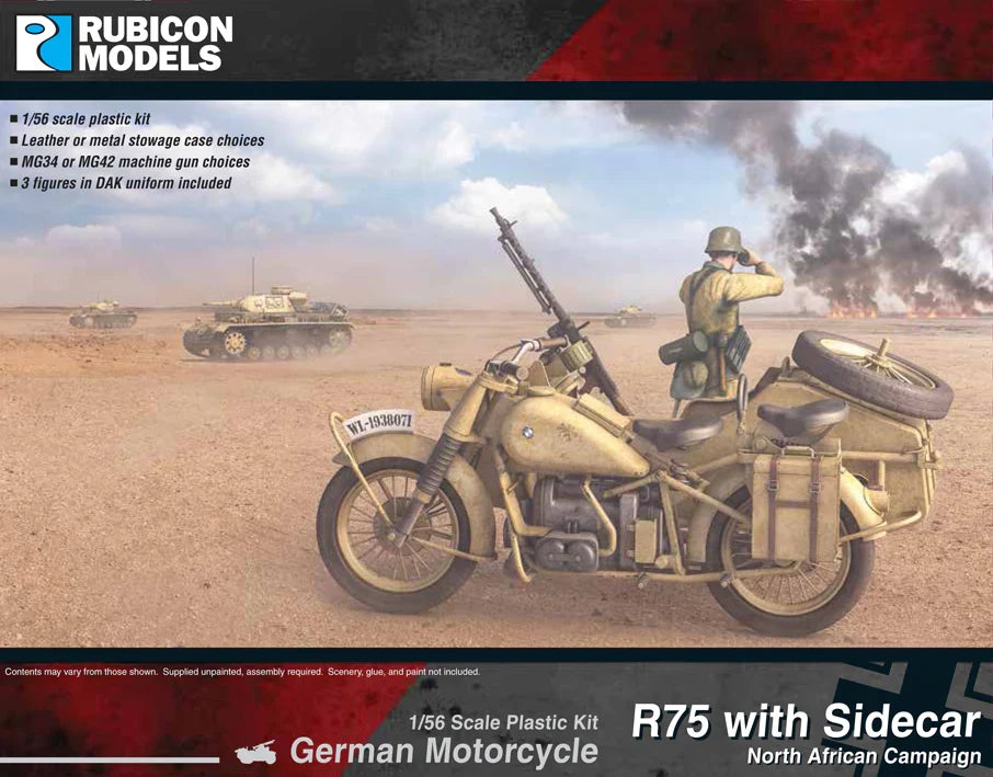 Rubicon Miniatures - R75 with Sidecar (North African Version)