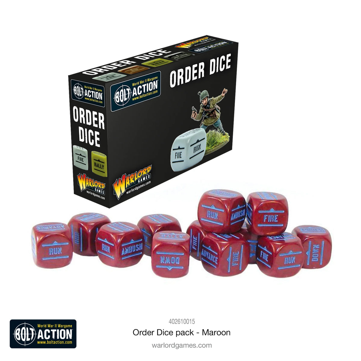 Bolt Action - Order Dice: Maroon