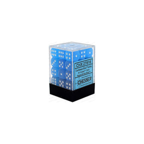 CHX 27816 Frosted 12mm d6 Caribbean Blue/White Block (36)