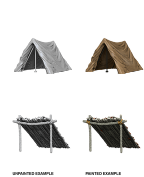 WizKids Deep Cuts Unpainted Miniatures Tent & Lean-To