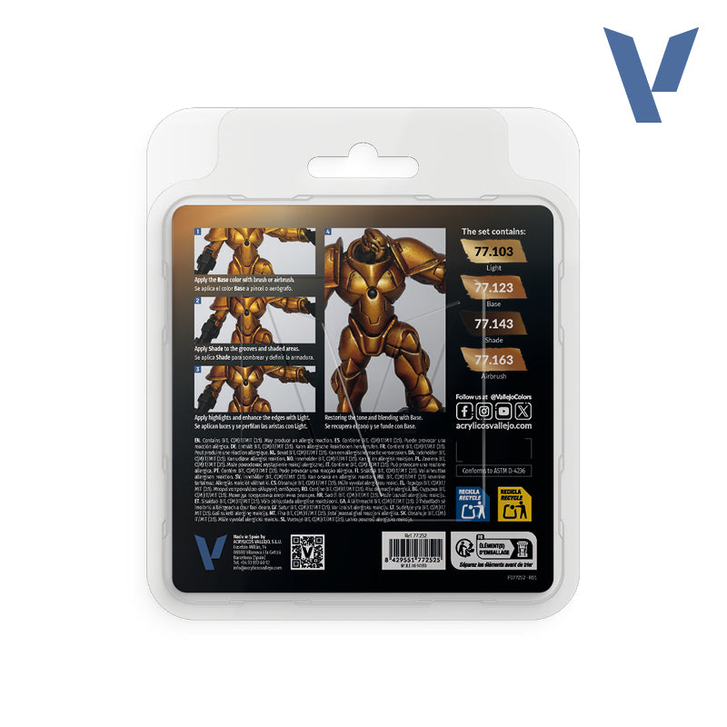 Vallejo - True Metallic Metal: Imperial Gold Paint Set