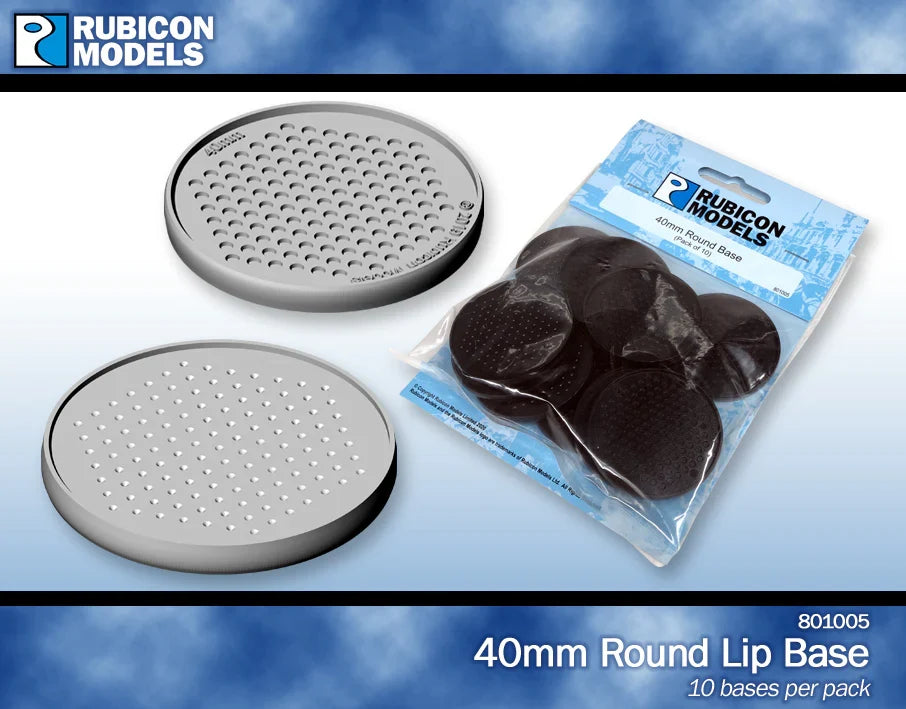 Rubicon Bases - 40mm Round Lip Base (10)