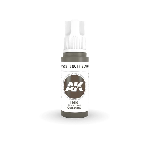 AK Interactive - 3 Gen Acrylics - Sooty Black INK 17ml