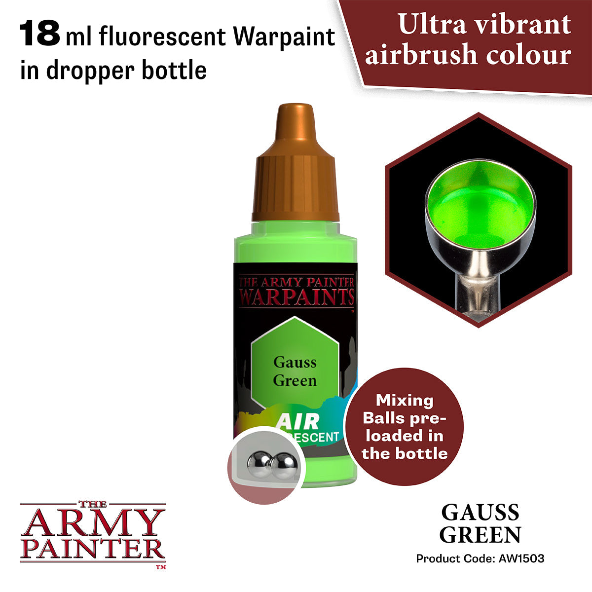 The Army Painter - Warpaints Air Fluorescent: Gauss Green