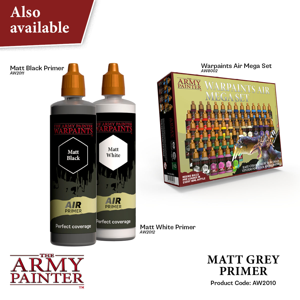 The Army Painter - Warpaints Air Accessories: Primer Matt Grey