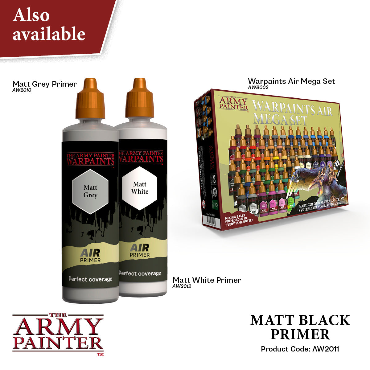The Army Painter - Warpaints Air Accessories: Primer Matt Black
