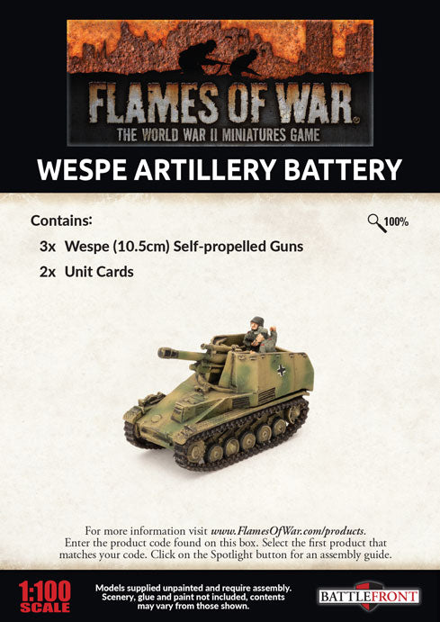 Flames Of War - German: Wespe Artillery Battery