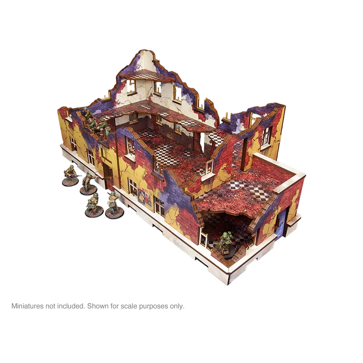 Micro Art Studio - Pre-Painted WW2 Ostfront Stalingrad School Left (With Balcony)