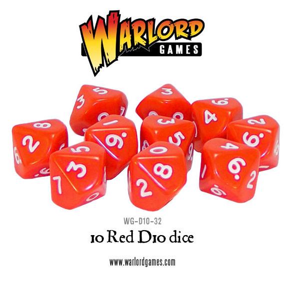 Warlord Games - D10 Dice: 10 Red D10