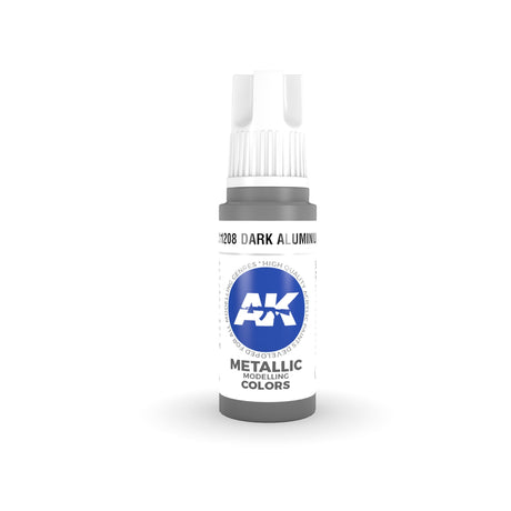 AK Interactive - 3 Gen Acrylics - Dark Aluminium 17ml