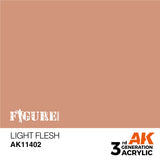 AK Interactive - 3 Gen Figures Acrylics - Light Flesh 17ml