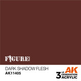 AK Interactive - 3 Gen Figures Acrylics - Dark Shadow Flesh 17ml