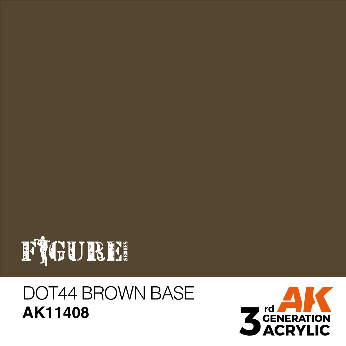 AK Interactive - 3 Gen Figures Acrylics - Dot44 Brown Base 17ml