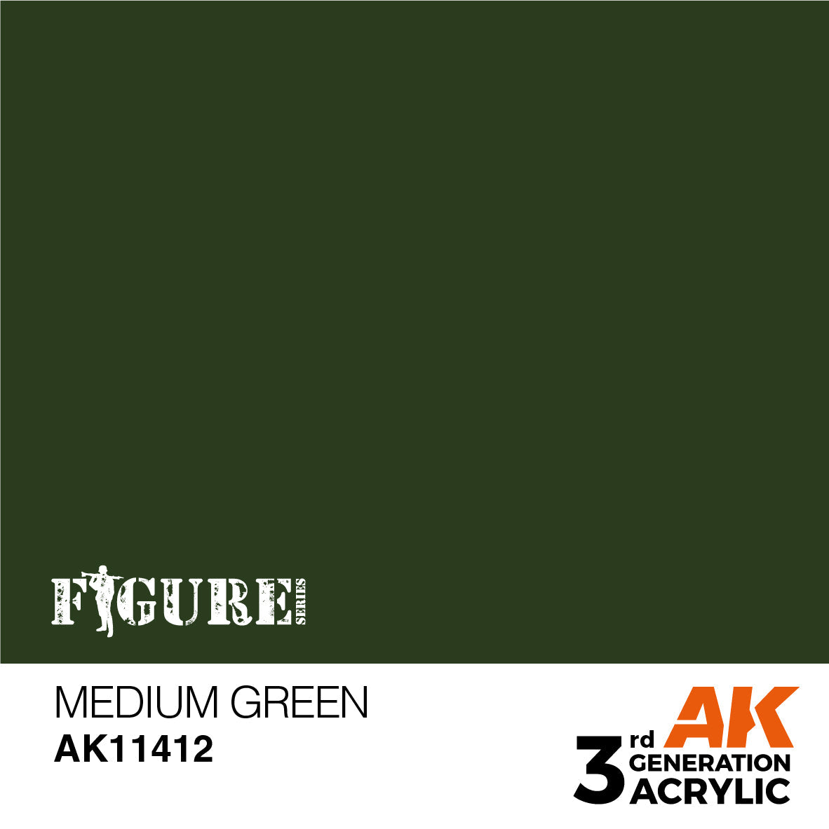 AK Interactive - 3 Gen Figures Acrylics - Medium Green 17ml