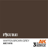 AK Interactive - 3 Gen Figures Acrylics - Waffen Brown Grey 17ml