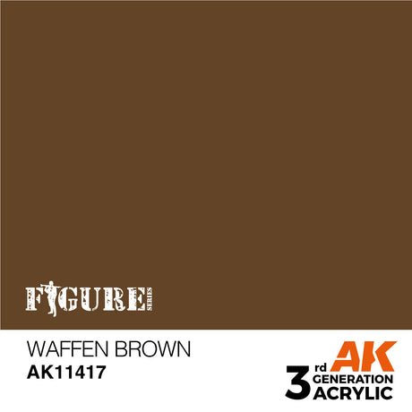 AK Interactive - 3 Gen Figures Acrylics - Waffen Brown 17ml